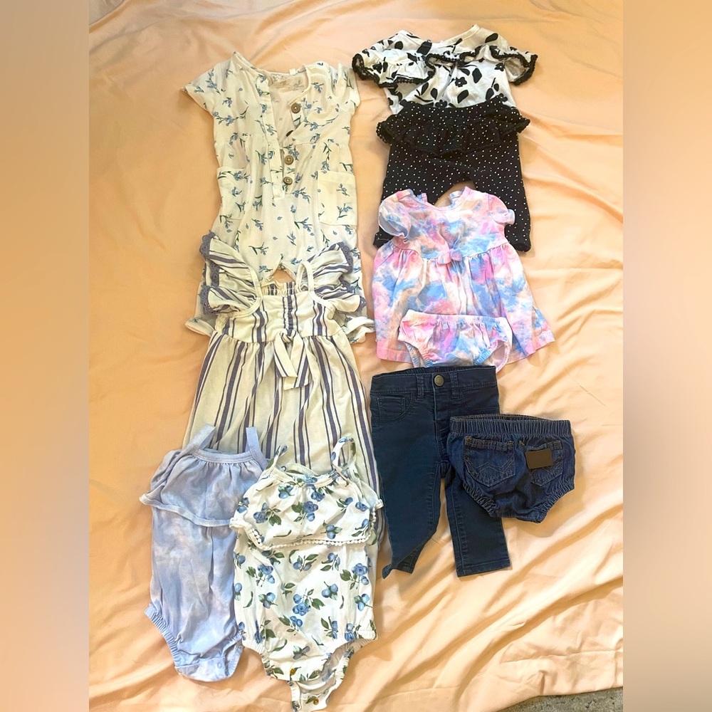 Lot of 3-6 months Jessica Simpson, Wrangler, and Gap baby girl clothes